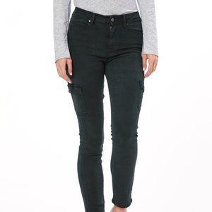 PAIGE - Hoxton Skinny Cargo Jeans in Vintage Midnight Green (Size 28)